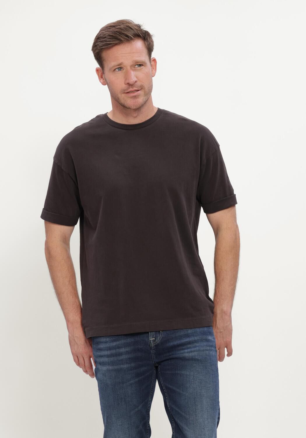 Braune DRYKORN T-shirt THILO - large