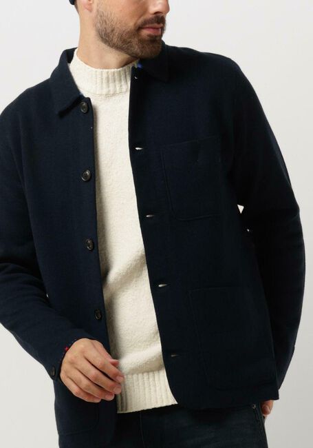 Blaue SCOTCH & SODA Jack WOOL-BLEND KNITTED WORKER JACKET - large