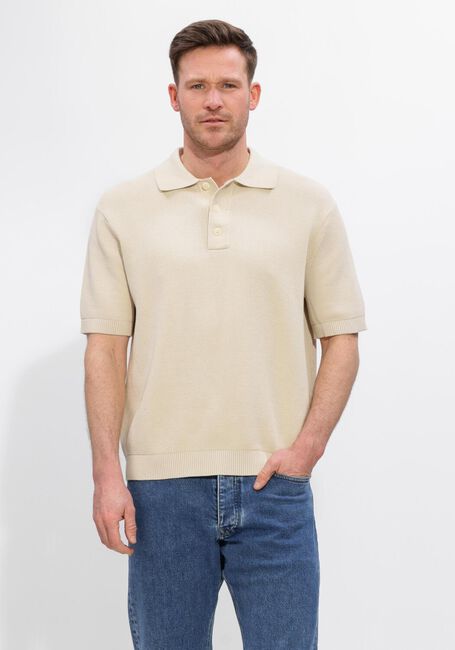 Beige SELECTED MEN Polo-Shirt SLHDANE SS KNIT RELAXED POLO NOOS - large