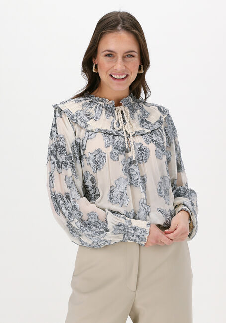 Nicht-gerade weiss SUMMUM Blusen TOP LUREX FLOWER - large