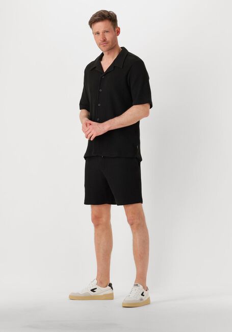 Schwarze SHIWI Kurze Hose MEN OSCAR WAFFLE STRUCTURE SHORTS - large