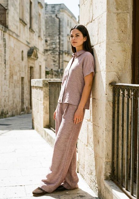 Taupe BY-BAR Weite Hose CELIN GLOSS PANTS - large