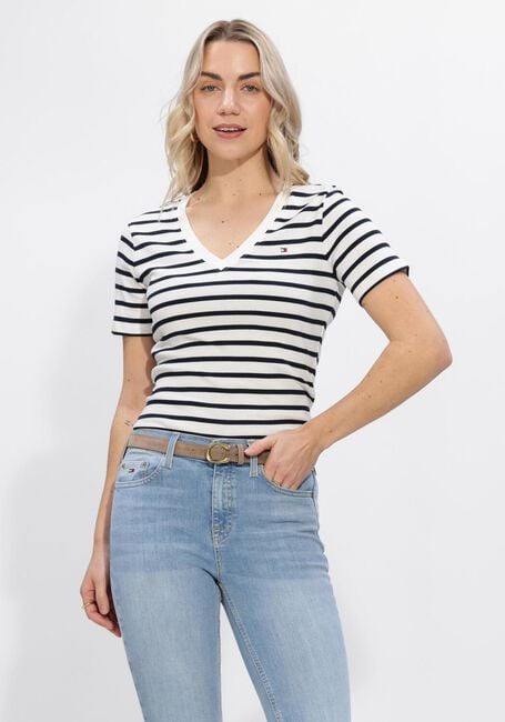 Wei&szlig;e TOMMY HILFIGER T-shirt SLIM CODY V-NK - large