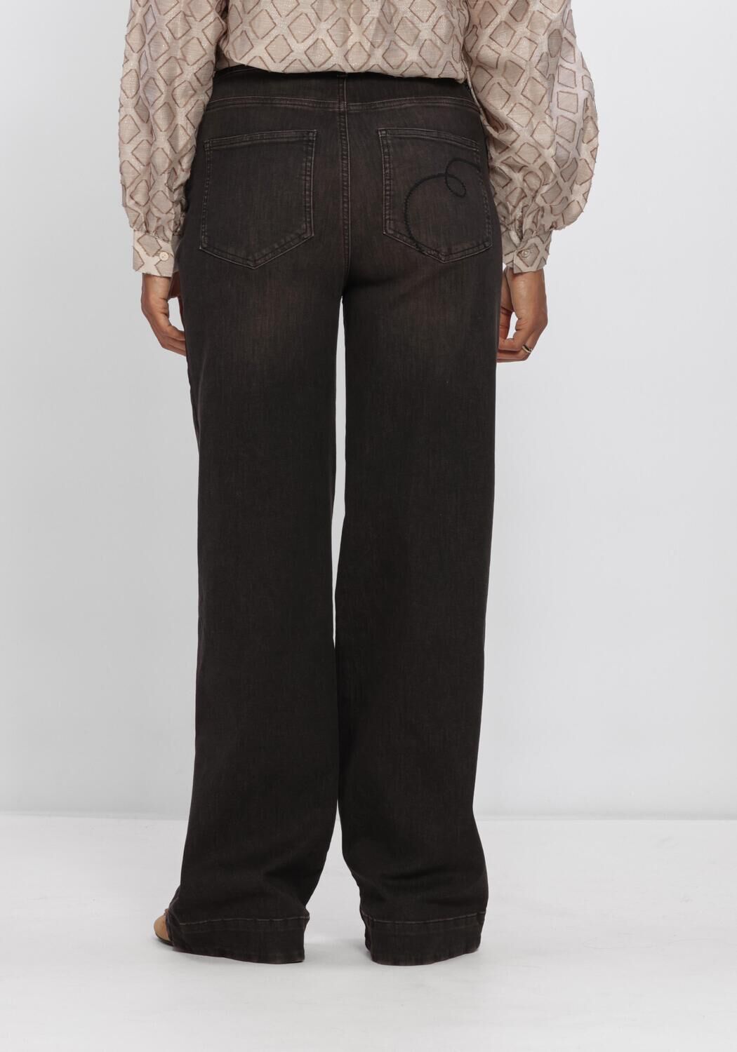 Schwarze NUKUS Straight leg jeans ABBY PANTS DENIM - large
