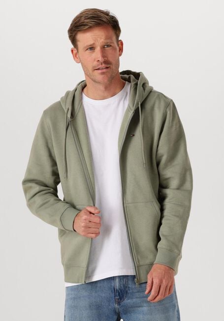 Grüne TOMMY JEANS Strickjacke TJM REG S FLAG ZIP THRU EXT - large