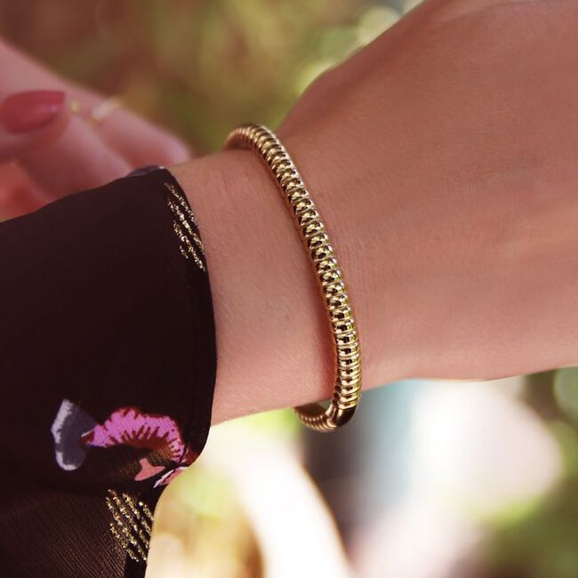 Goldfarbene MY JEWELLERY Armbänder BANGLE GERIBBELD BREED Goldfarbene MY JEWELLERY Armbänder BANGLE GERIBBELD BREED - large