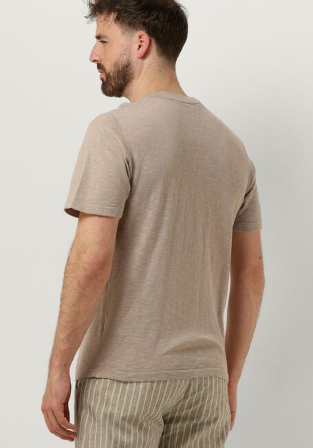 Beige SELECTED MEN T-shirt SLHBERG LINEN SS KNIT TEE NOOS - large