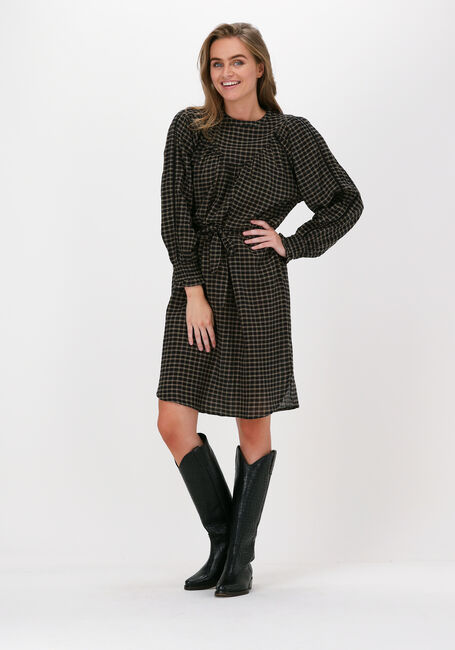 Schwarze BY-BAR Minikleid BOBBIE CHECK DRESS - large