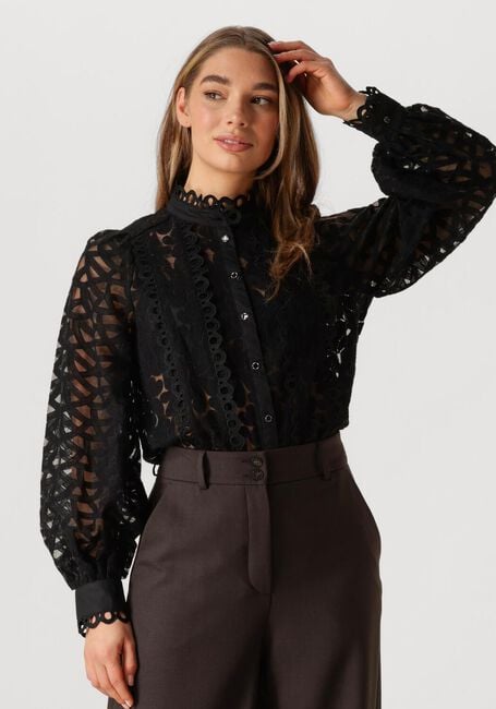 Schwarze SUMMUM Blusen BLOUSE LACE ORGANZA - large