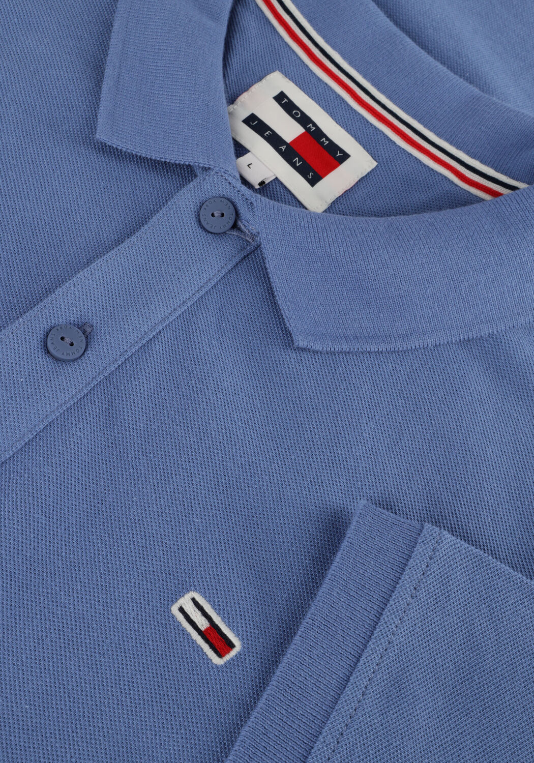 Blaue TOMMY JEANS Polo-Shirt TJM SLIM PLACKET POLO - large