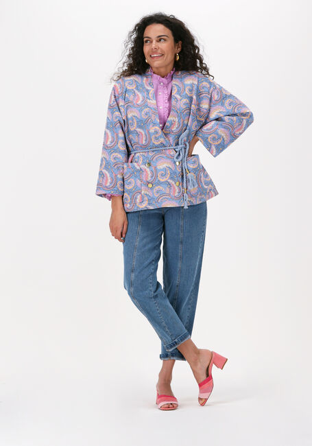 Hellblau ANTIK BATIK Kimono PIETRA JACKET - large