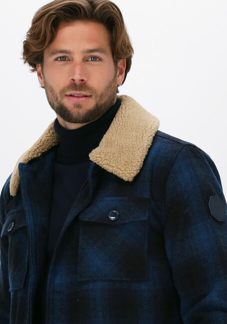 Dunkelblau DSTREZZED Jack CARPENTER JACKET WOOL CHECK - large