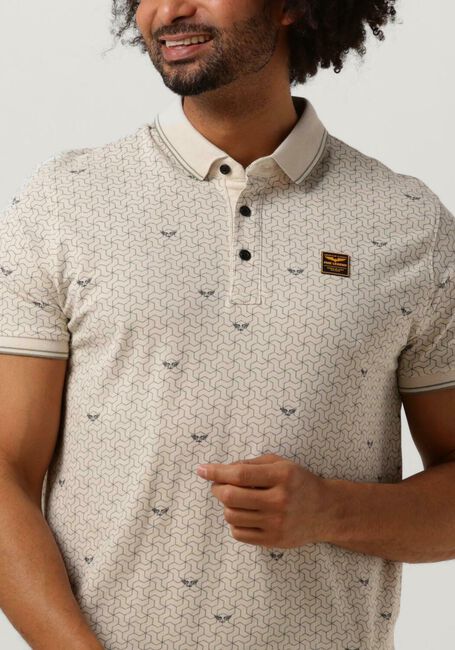 Nicht-gerade weiss PME LEGEND Polo-Shirt SHORT SLEEVE POLO FINE PIQUE ALL OVER PRINT - large