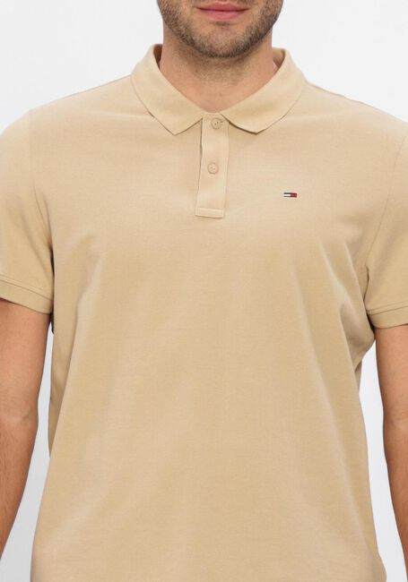 Beige TOMMY JEANS Polo-Shirt TJM SLIM PLACKET POLO EXT - large