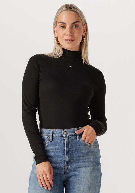 Schwarze TOMMY JEANS Rollkragenpullover TJW ESSENTIAL MOCK NECK - large