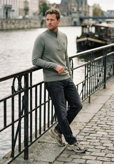 Gr&uuml;ne BUTCHER OF BLUE Pullover CLIFDEN HALFZIP - large