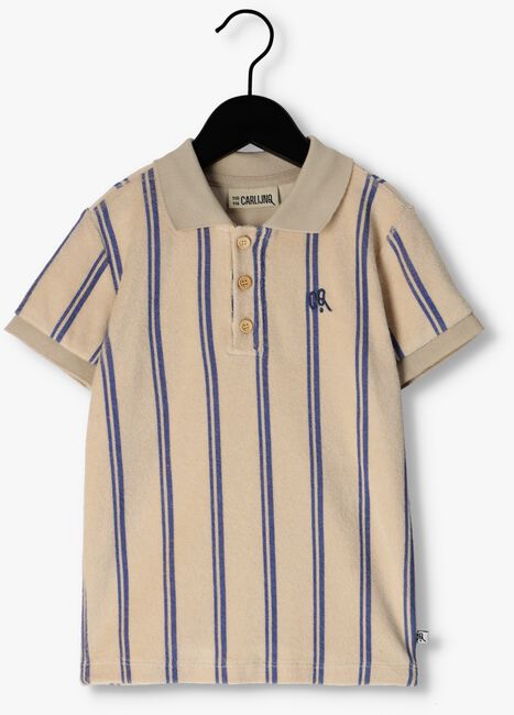 Beige CARLIJNQ Polo-Shirt STRIPES BLUE - POLO T-SHIRT WT EMBROIDERY - large