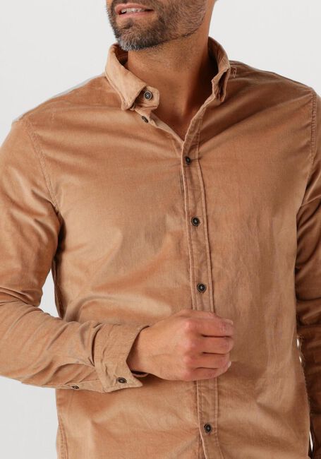 Camelfarbene ANERKJENDT Casual-Oberhemd AKLEIF SOLID CORD SHIRT - large