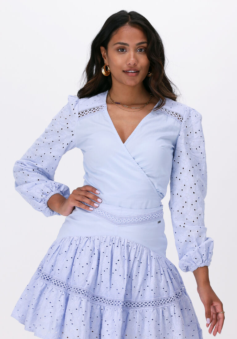 hellblau guess bluse ls sandra top