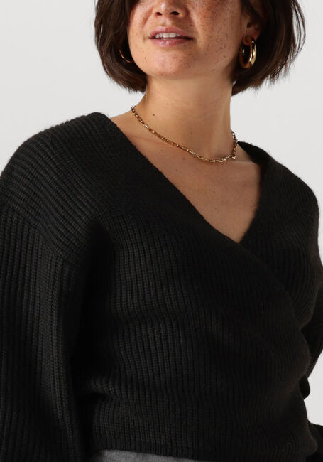 Schwarze ANOTHER LABEL Strickjacke ABBY KNITTED CARDIGAN - large