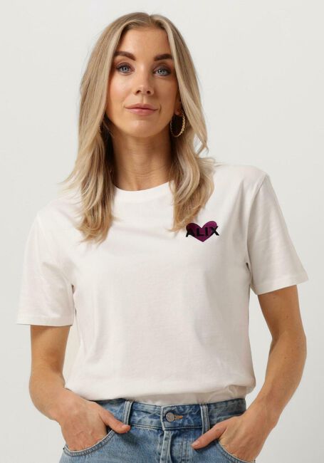 Weiße ALIX THE LABEL T-shirt LADIES KNITTED ALIX HEART T-SHIRT - large