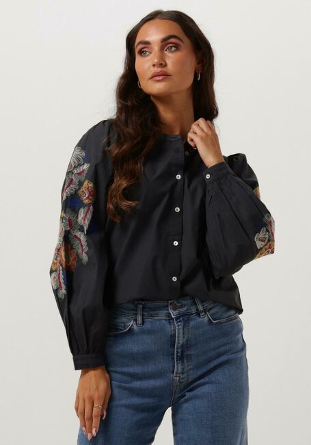 Graue BY-BAR Blusen RIKKI COLOR EMBROIDERY BLOUSE - large