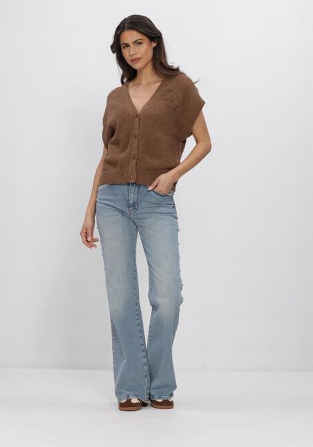 Braune DANTE6 Strickjacke ZYRA SHORT SLEEVE CARDIGAN - large