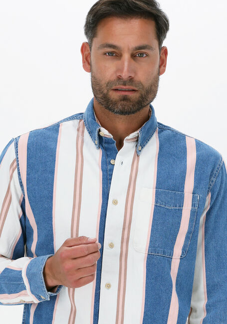 Mehrfarbige/Bunte SELECTED HOMME Casual-Oberhemd SLHBRAD 23903 STRIPE LS LOOSE DNMSHIRT U - large