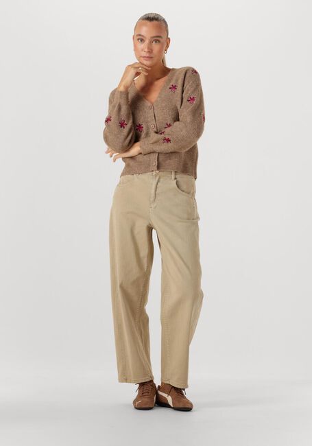 Camelfarbene Y.A.S. Strickjacke YASFLEUR LS KNIT CARDIGAN - large