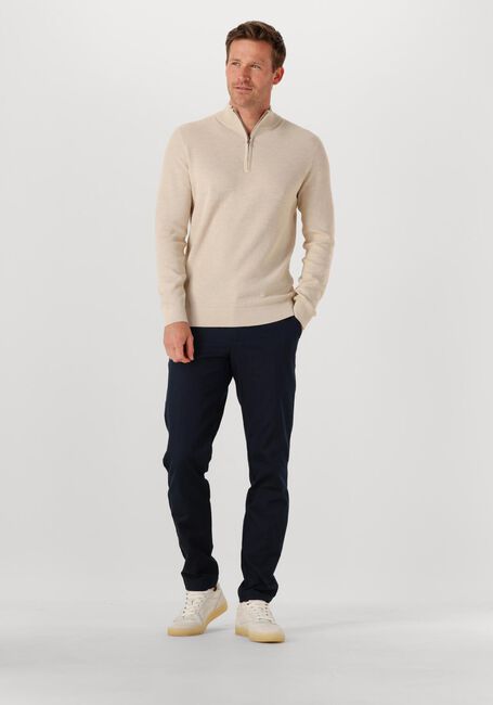 Beige PROFUOMO Pullover PULLOVER HALF ZIP TWINKLE SLUB - large
