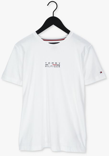 Weiße TOMMY HILFIGER T-shirt SQUARE LOGO TEE - large