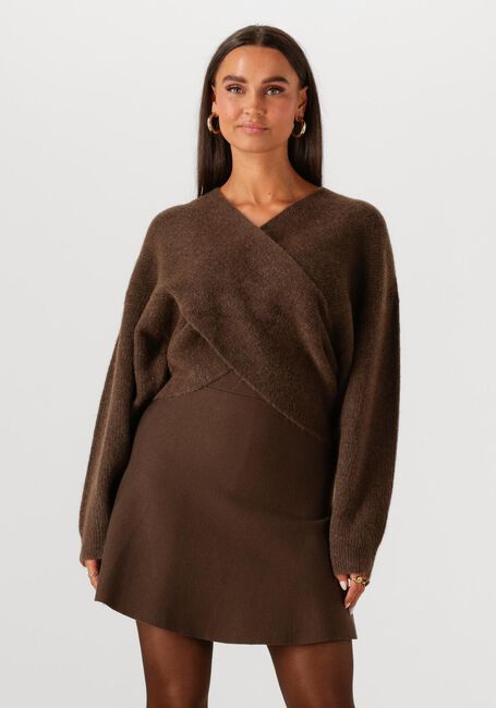 Braune MSCH COPENHAGEN Pullover MSCHZINELLE HOPE WRAP PULLOVER - large