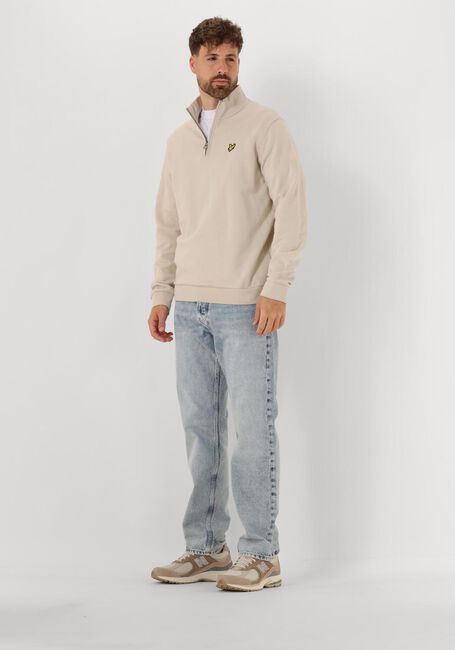 Ecru LYLE & SCOTT Sweatshirt LOOPBACK QUARTER ZIP SWEAT - large
