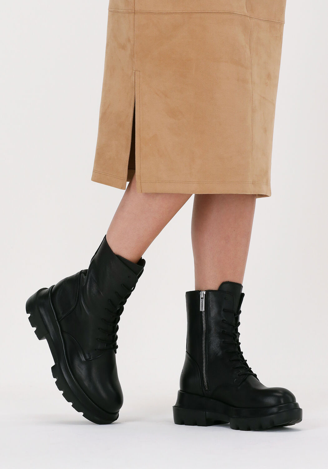 Schwarze SHABBIES Schn&uuml;rboots 185020042 - large