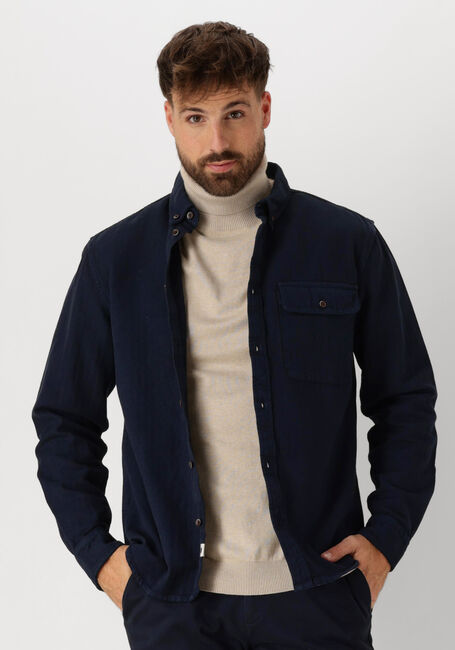 Blaue ANERKJENDT Casual-Oberhemd AKKONRAD HERRINGBONE SHIRT - large