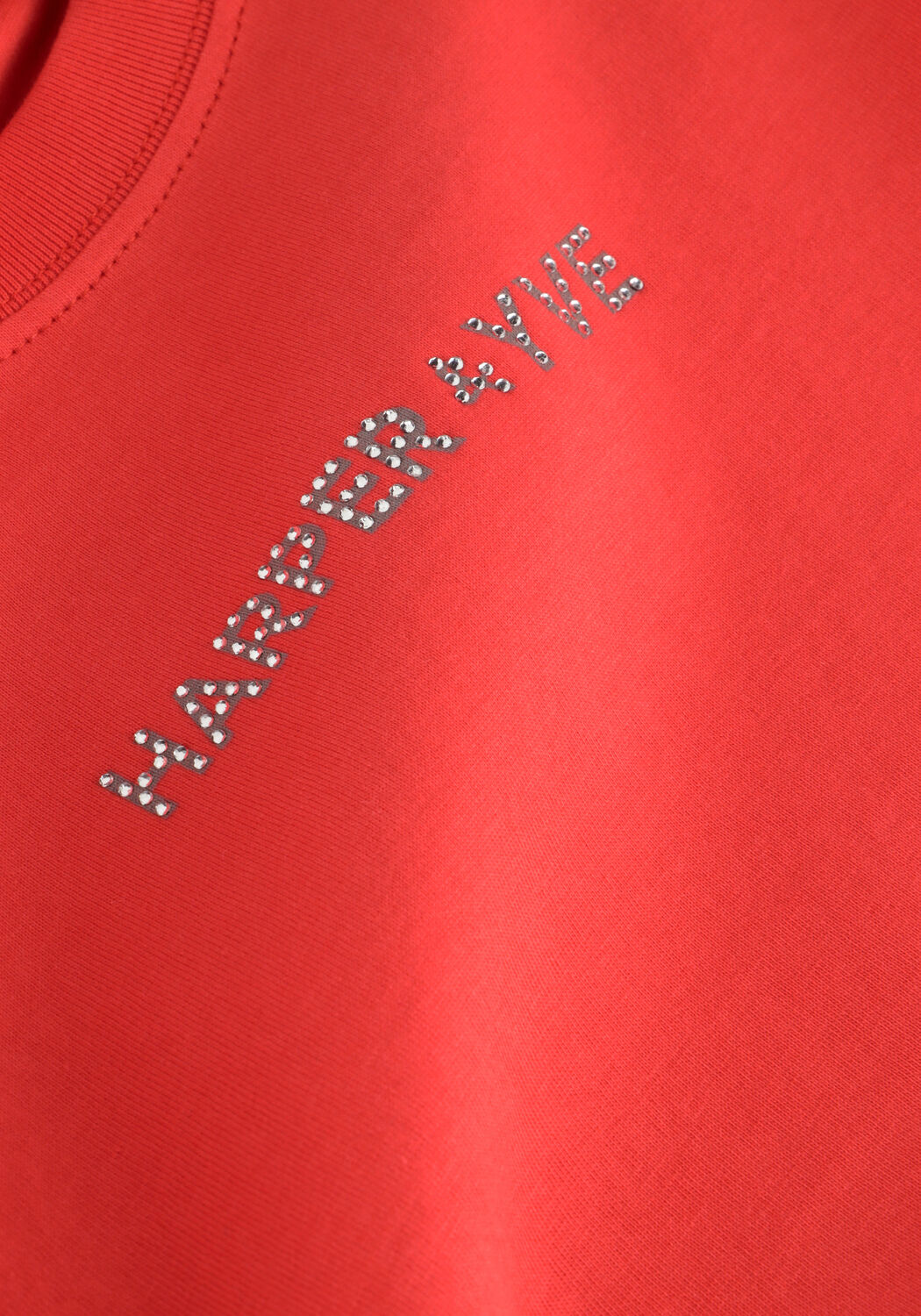 Rote HARPER & YVE T-shirt RHINESTONE-SS - large