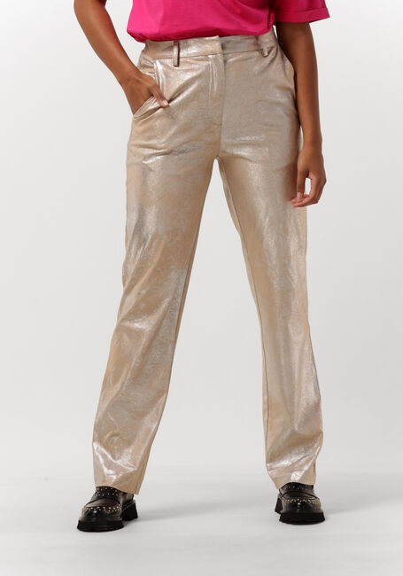 Silberne ALIX THE LABEL Hose LADIES WOVEN FAUX SUEDE STRAIGHT LEG PANTS - large