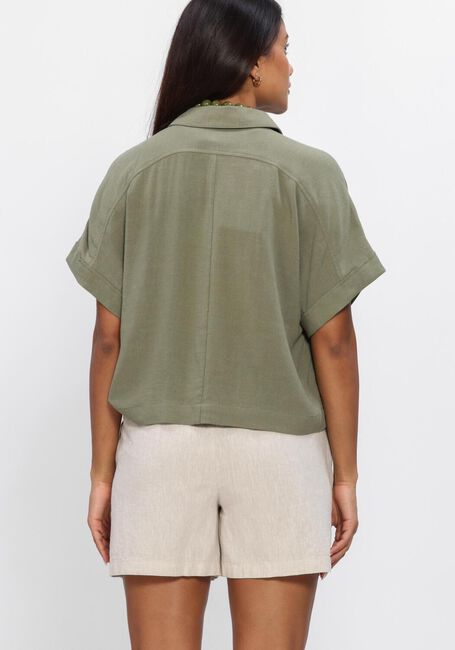 Gr&uuml;ne SELECTED WOMEN Blusen SLFVIVA SS CROPPED SUN SHIRT - large