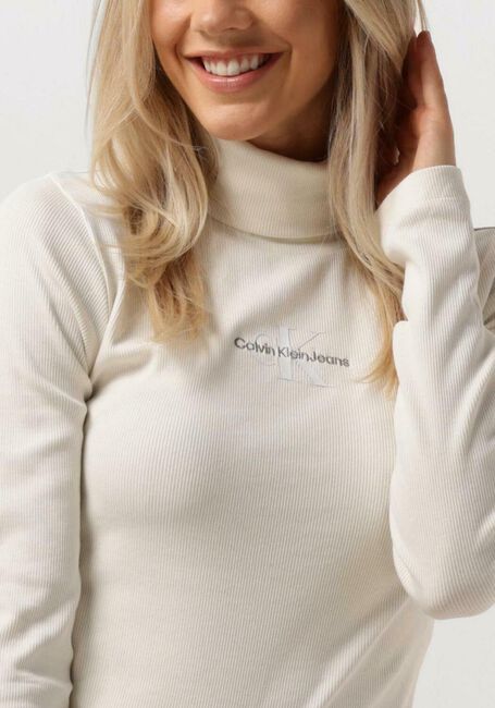 Creme CALVIN KLEIN Rollkragenpullover MONOLOGO RIB ROLL NECK - large