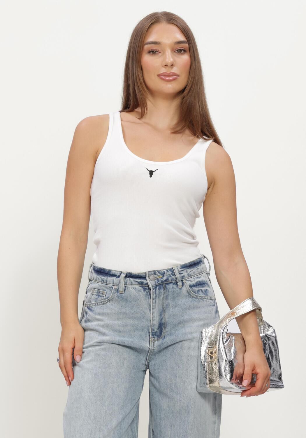 Wei&szlig;e ALIX THE LABEL Tops & T-shirts LADIES KNITTED TANK TOP - large