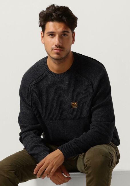 Dunkelblau PME LEGEND Pullover R-NECK COTTON INDIGO LOOK KNIT - large