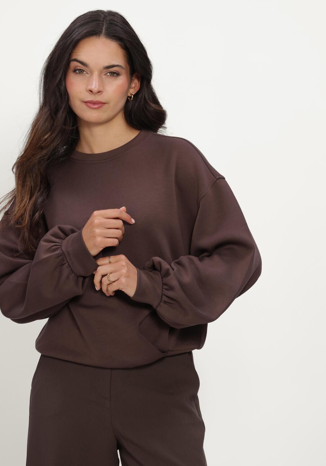Braune MSCH COPENHAGEN Sweatshirt MSCHBROOKE IMA Q SWEATSHIRT - large