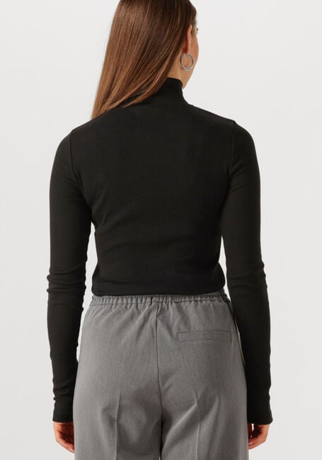 Schwarze CALVIN KLEIN Rollkragenpullover LS WOVEN LABEL TURTLENECK - large