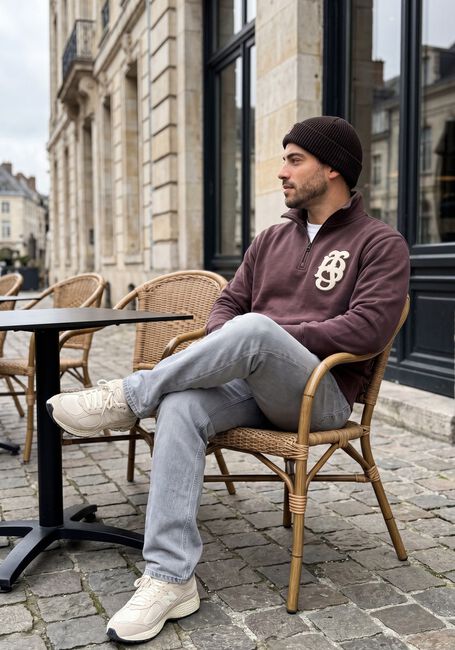 Bordeaux BUTCHER OF BLUE Sweatshirt LOGO HALF ZIP - large