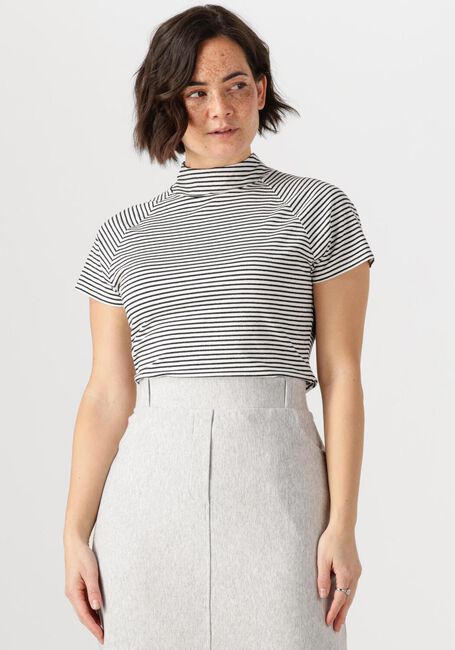 Blaue JANSEN AMSTERDAM Top GAIA SHIRT VS 382 CAP SLEEVE TURTLE NECK - large