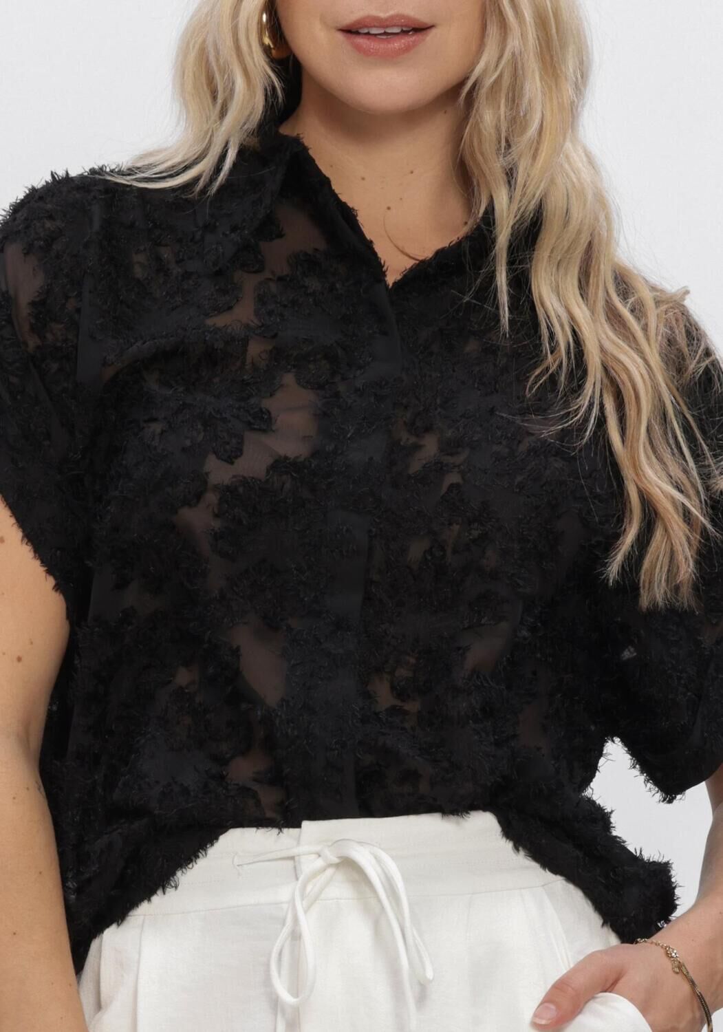 Schwarze ROUGE EDIT Blusen ROUKYOTO S/S SHIRT - large