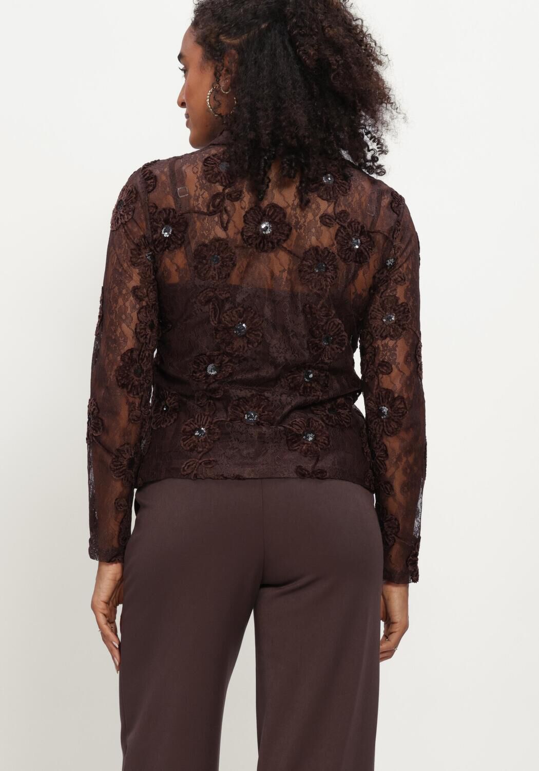 Braune Y.A.S. Top YASALMINA LS SHIRT - large