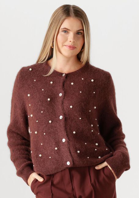 Braune AAIKO Pullover LORYS PEARLS CARDIGAN - large