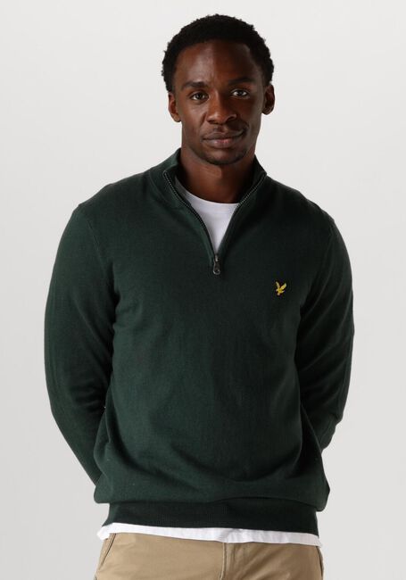Dunkelgrün LYLE & SCOTT Pullover COTTON MERINO QUARTER ZIP JUMPER - large