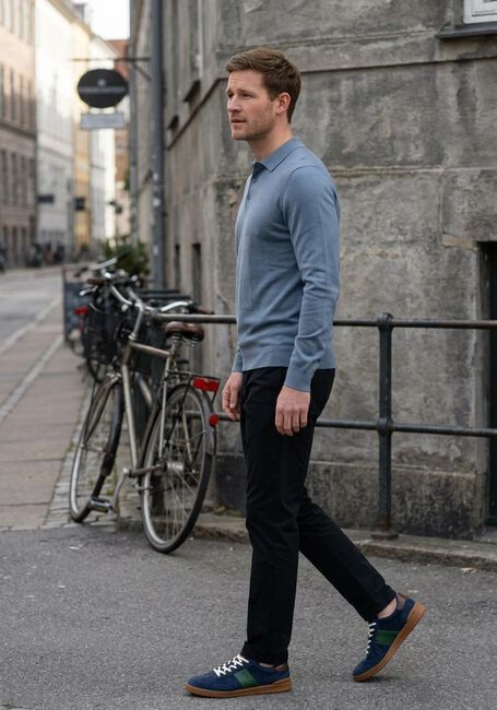 Blaue SAINT STEVE Polo-Shirt BEREND - large
